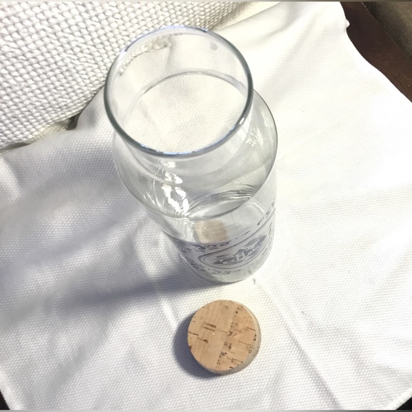 Vintage French Glass Carafe Blue and White Decanter~Barware~Storage - Picture 4 of 8